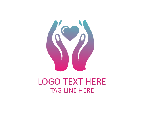 Minimal Heart Palm Logo for Care and Charity Brands