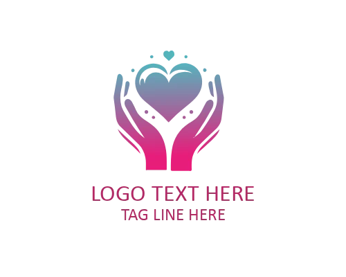  Minimal Heart Palms Together Logo for Care and Charity Brands