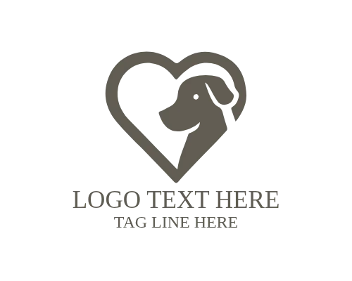 Minimal Heart Pet Care Logo