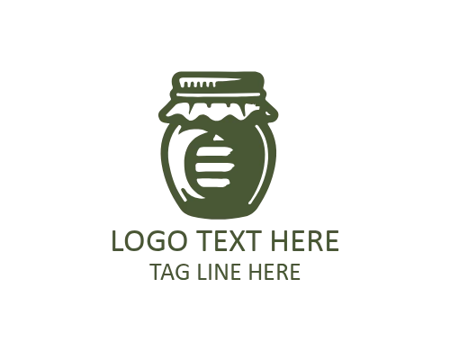 Minimal Honey Jar with Bee Logo for Eco-Friendly Brands