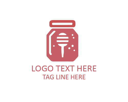 Minimal Honey Jar with Circular Lines Logo for Modern Brands