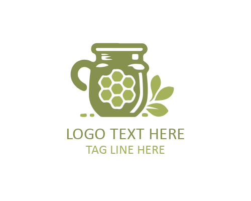 Minimal Honey Jar with Hexagon Logo for Natural Brands