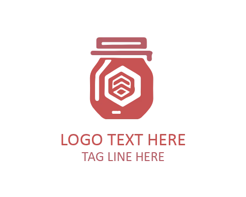 Minimal Honey Jar with Leaf Logo for Natural & Organic Brands