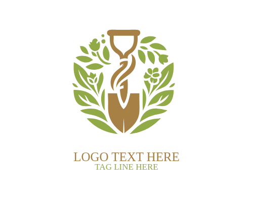 Minimal Landscaping Shovel Logo