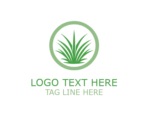 Minimal Lawn Grass Logo