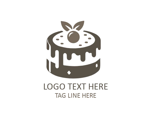 Minimal Layered Cake Slice Logo for Dessert Brands