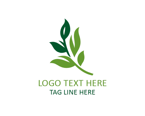 Minimal Leaf with Circular Line Logo for Organic Brands