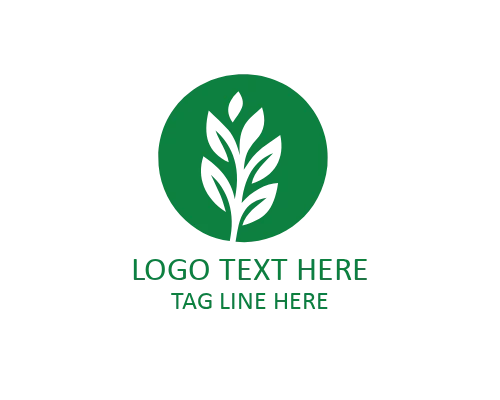 Minimal Leaf with Stem Logo for Organic and Eco-Friendly Brands