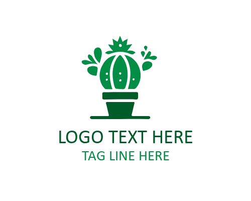 Minimal Line Art Cactus Logo