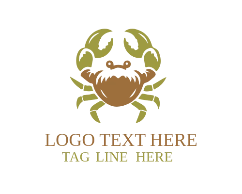 Minimal Line Art Crab Logo