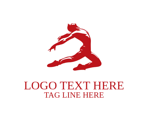 Minimal Line Art Dancer Logo Design