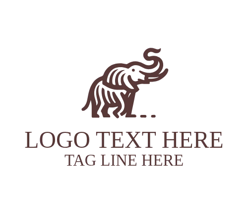 Minimal Line Art Elephant Logo