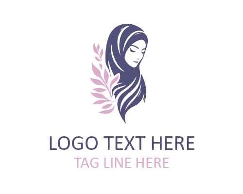 Minimal Line Art Floral Veiled Woman Logo