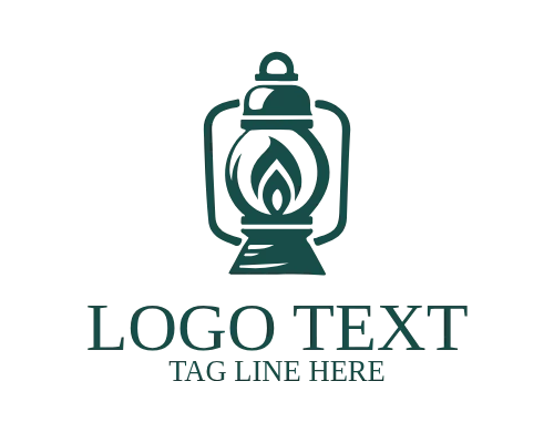 Minimal Line Art Lantern Logo