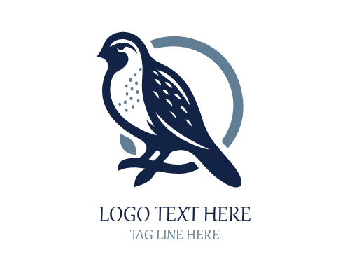 Minimal Line Art Quail Logo