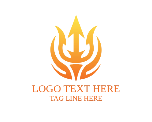  Minimal Line Art Trident Logo