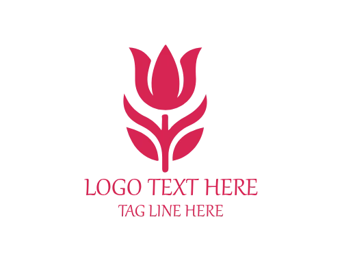 Minimal Line Art Tulip Logo
