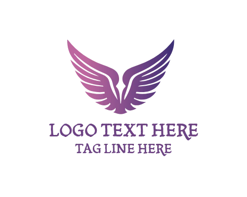 Minimal Line Art Wings Logo