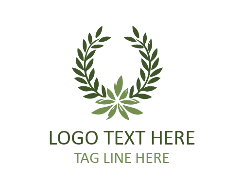 Minimal Line Art Wreath Logo