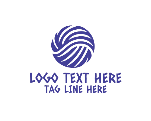 Minimal Line Art Yarn Logo