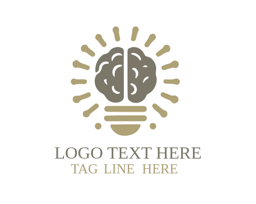 Minimal Line Brain Logo for Modern Branding