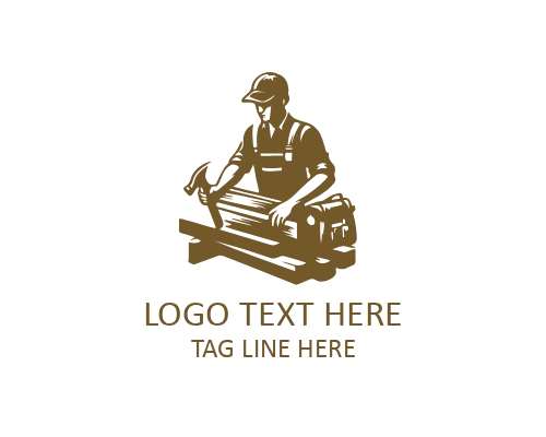 Minimal Line Carpenter Logo