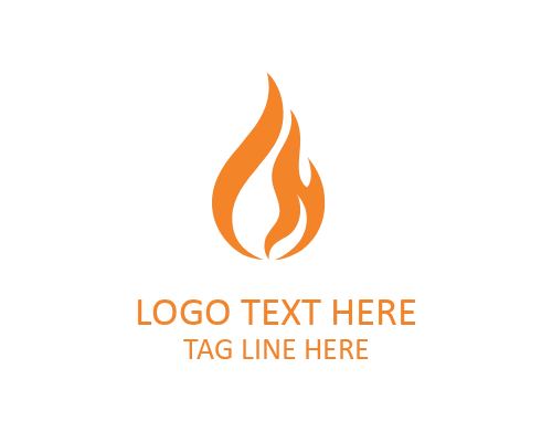 Minimal Line Flame Logo