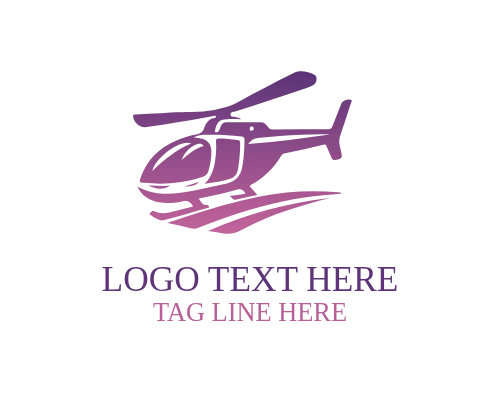 Minimal Line Helicopter Logo