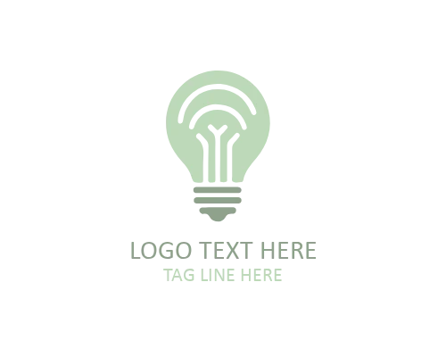 Minimal Line Idea Bulb Logo