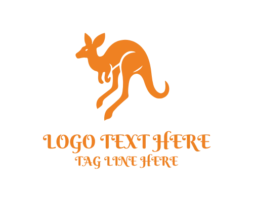 Minimal Line Kangaroo Logo