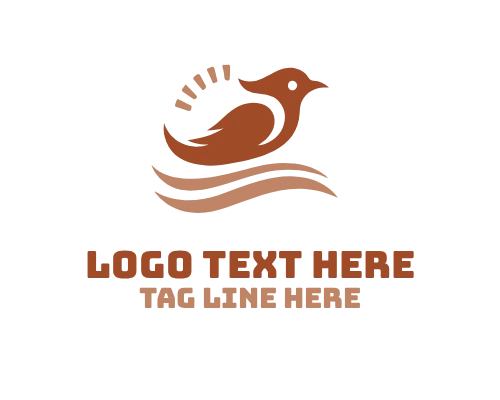 Minimal Line Lark Bird Logo