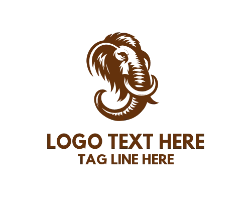 Minimal Line Mammoth Logo