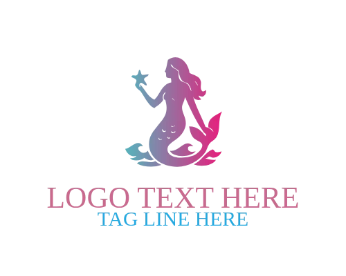 Minimal Line Mermaid Logo