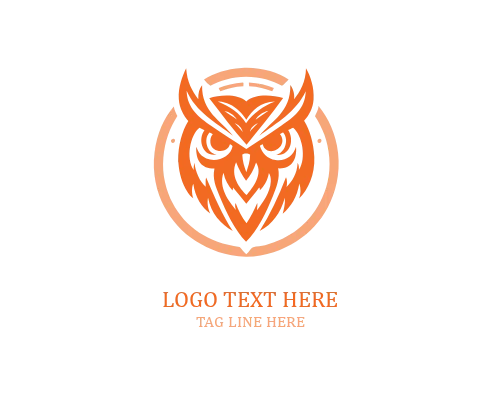Minimal Line Owl Logo