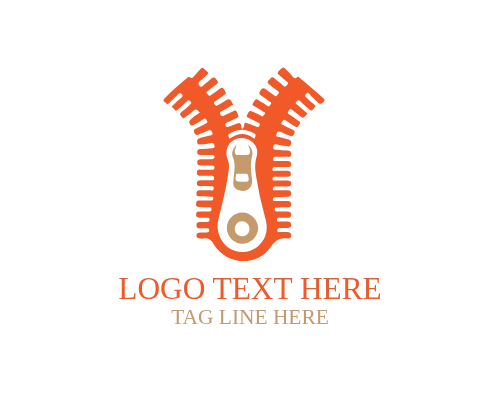 Minimal Line Zipper Logo for Modern Apparel and Textile Brands