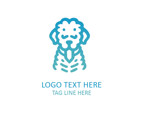 Minimal Linear Dog Head Logo