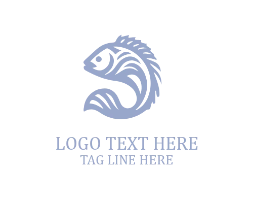 Minimal Linear Fish Head Logo