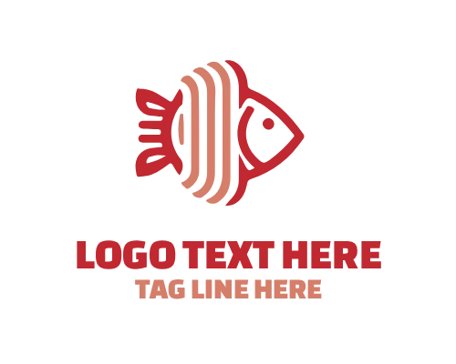 Minimal Linear Fish Symbol Logo