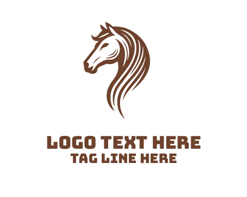 Minimal Linear Horse Head Logo