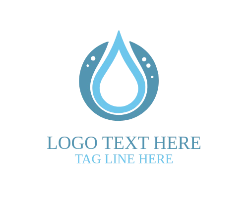 Minimal Linear Water Drop Symbol Logo