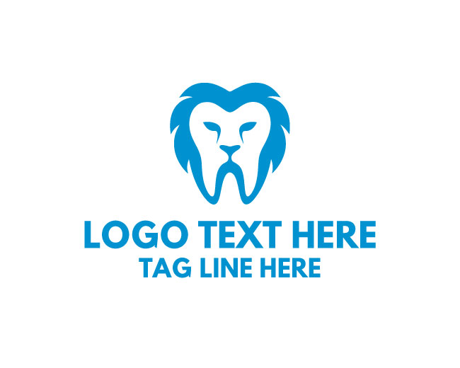 Minimal Lion Dentist Logo