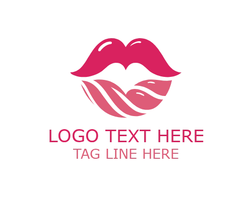 Minimal Lips Outline Logo for Clean Cosmetic and Beauty Branding