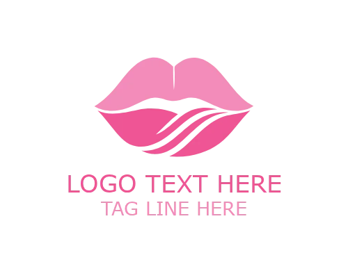 Minimal Lips Symbol Logo for Clean Cosmetic Branding