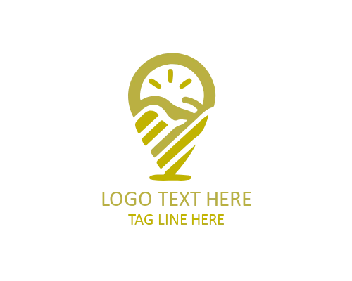 Minimal Location Target Logo for GPS and Navigation Brands