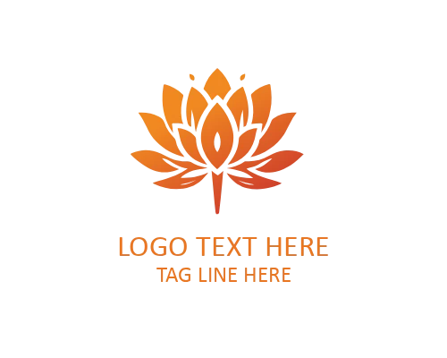 Minimal Lotus Bloom Outline Logo for Meditation and Spa Brands