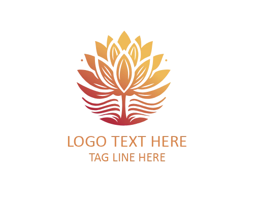 Minimal Lotus Circle Bloom Logo for Yoga and Wellness Brands