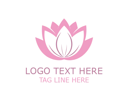 Minimal Lotus Floral Logo for Clean Beauty and Wellness Branding