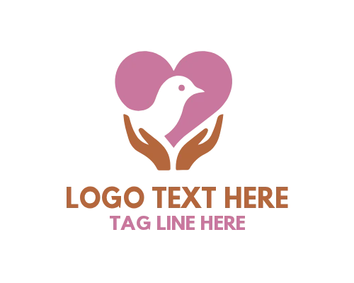 Minimal Love Bird Icon Logo