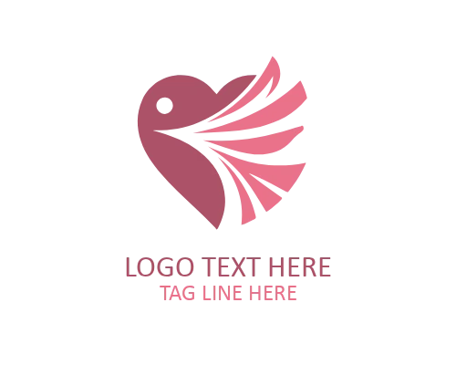 Minimal Love Bird Line Logo