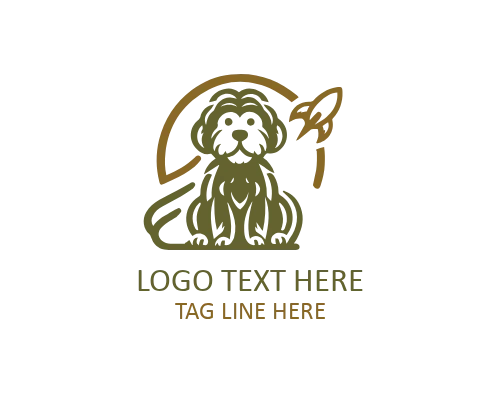 Minimal Lying Puppy Logo for Pet Brands
